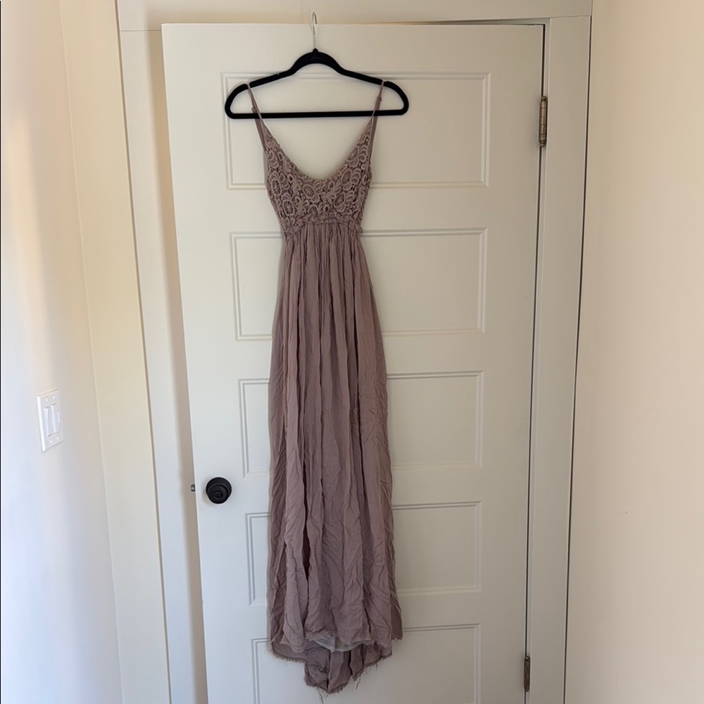 Crochet Open Back Maxi Dress